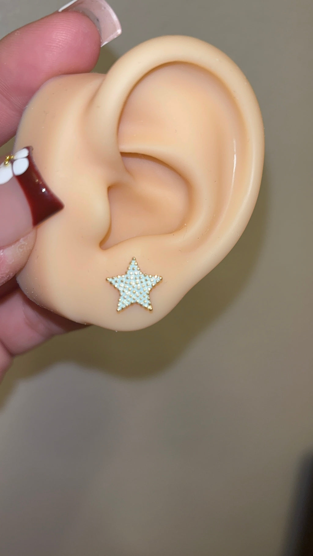 Light Teal Star Studs