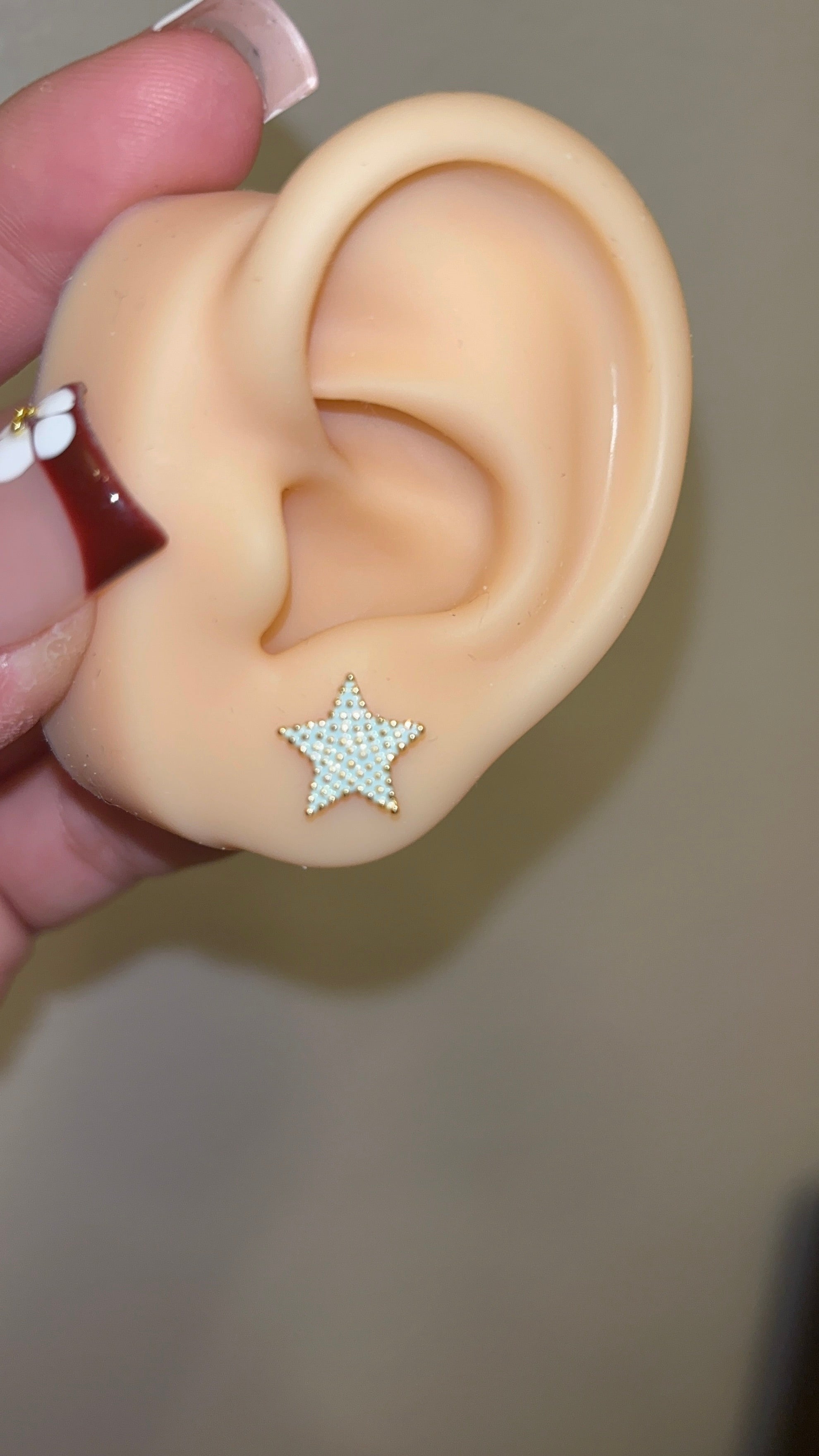 Light Teal Star Studs