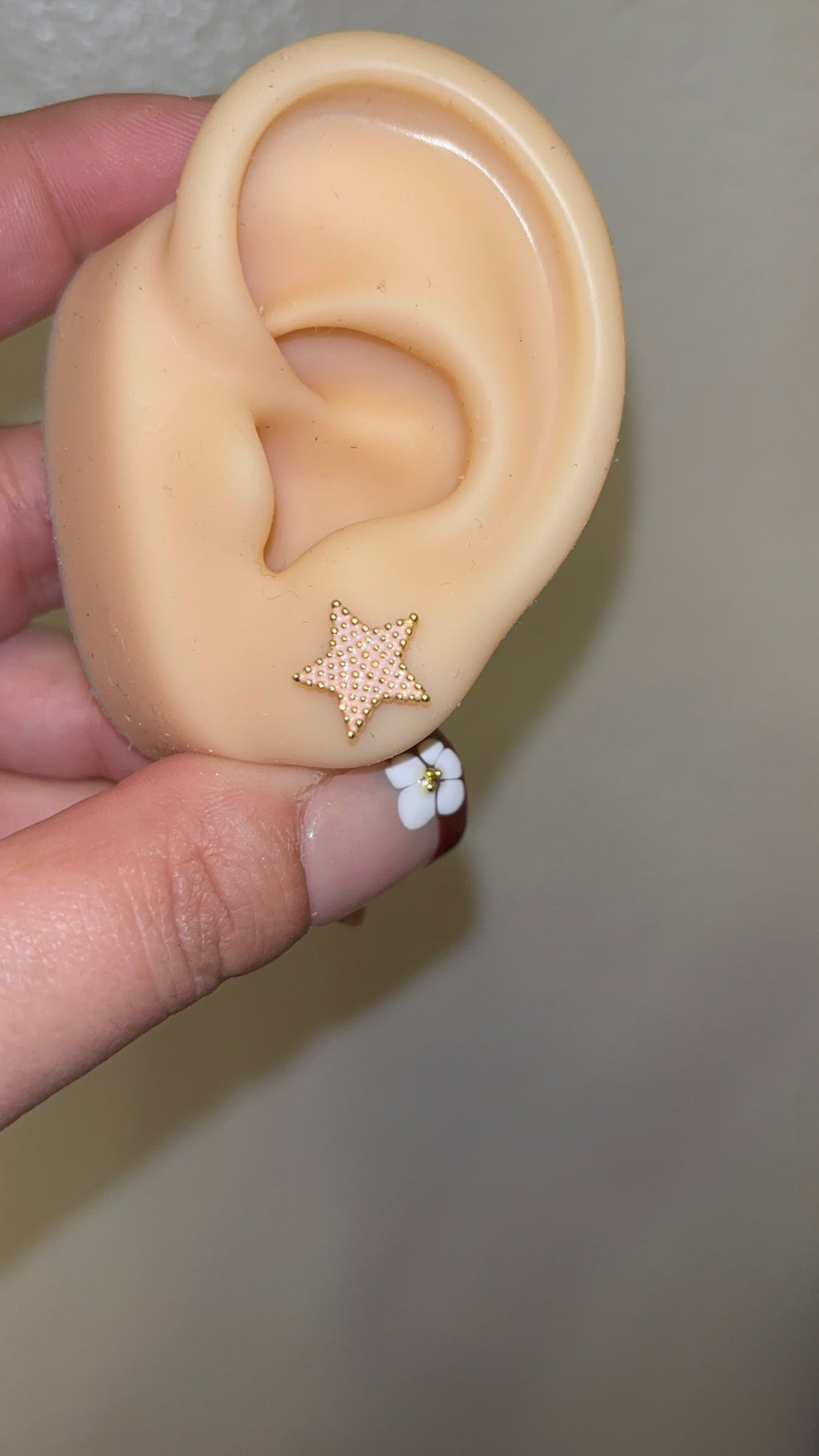 Peachy Pink Star Studs