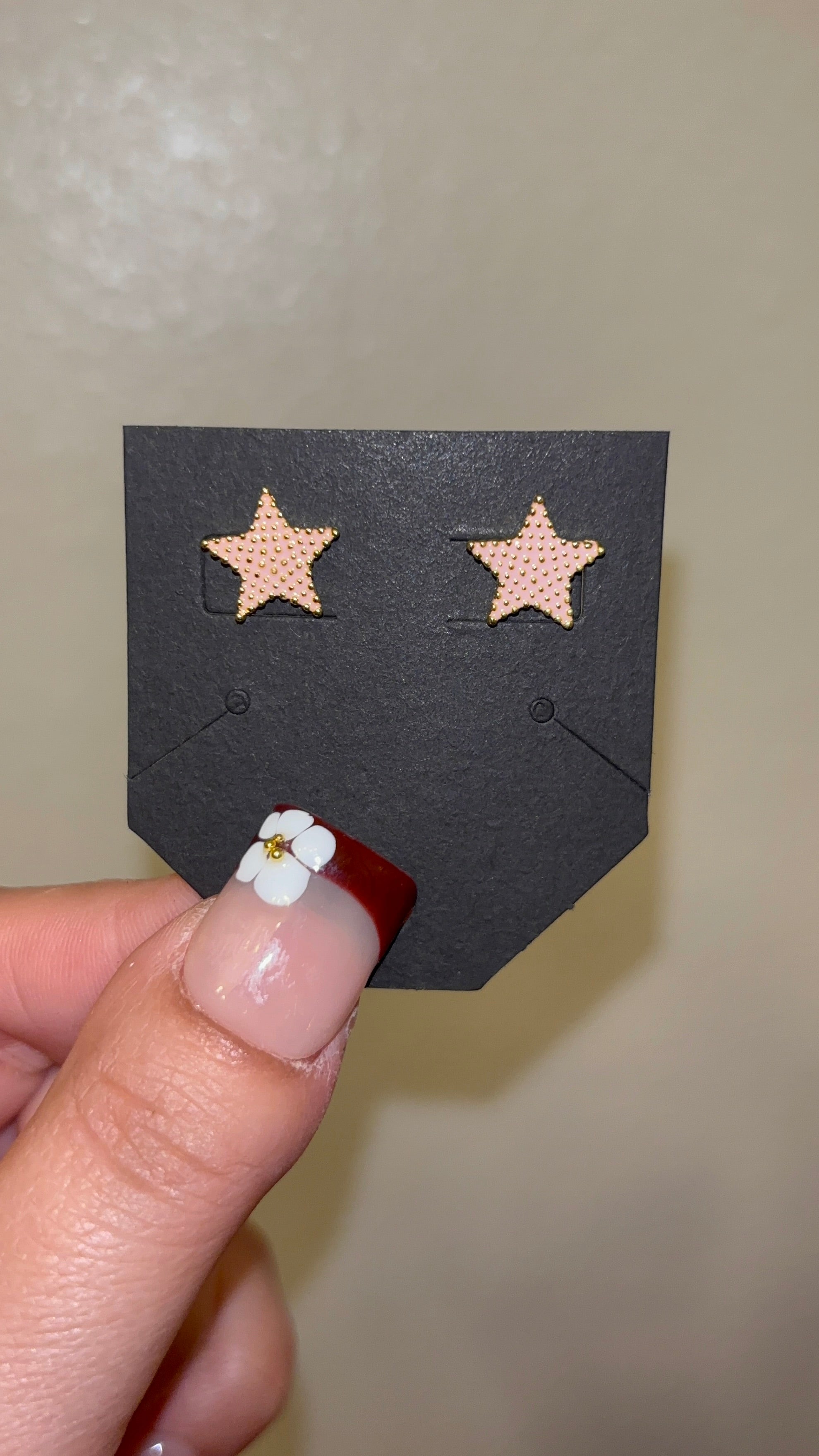 Peachy Pink Star Studs
