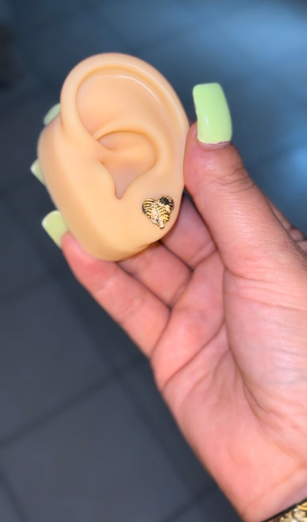 Gold Nugget Heart Studs 💛