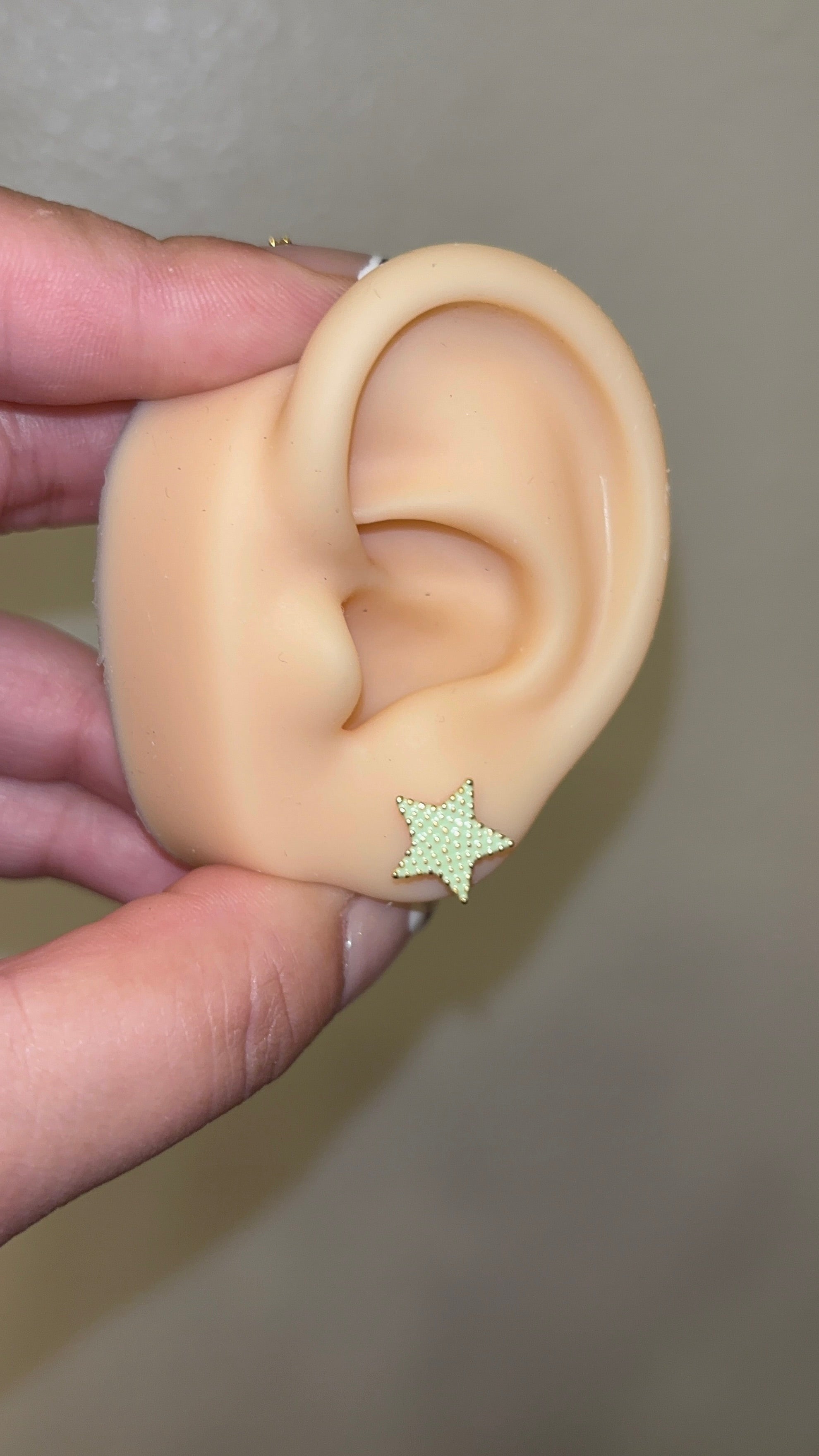 Lime Green Star Studs