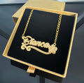 Double Plated Custom Name Flower Chain