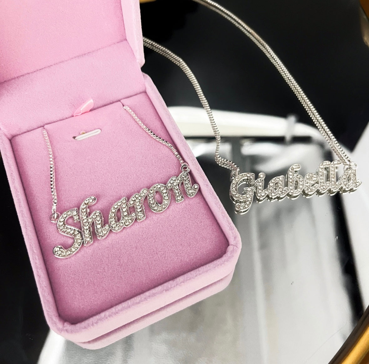925 Sterling Silver Custom Diamond Name Chain