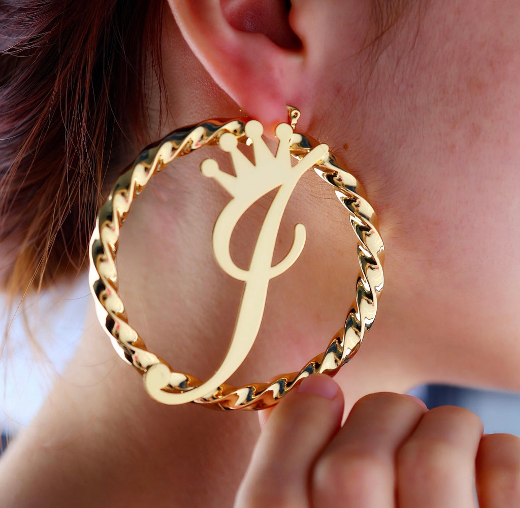 Crown 👑 Initial Hoops