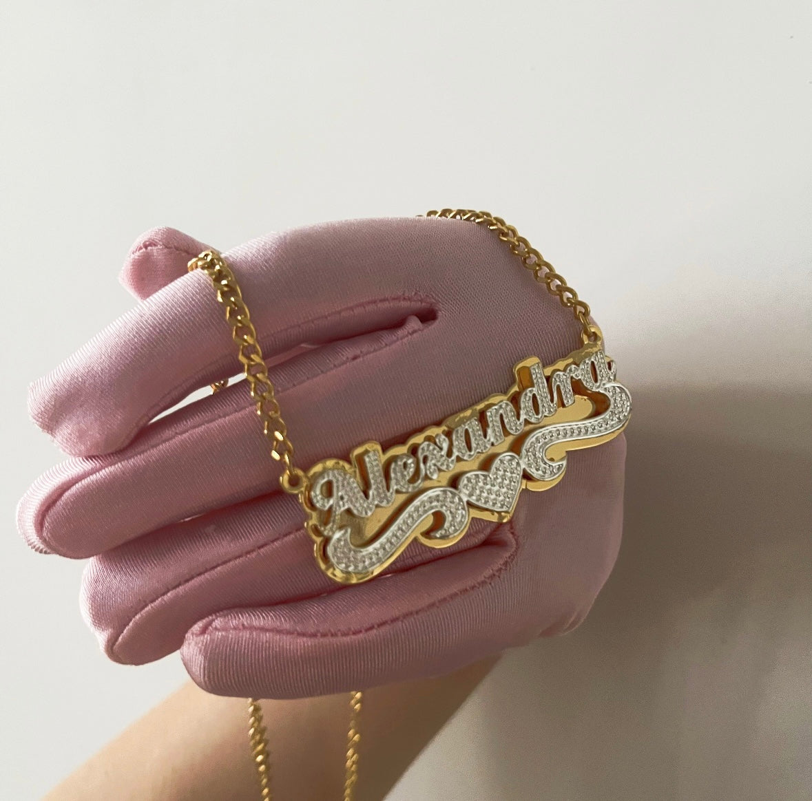 2Tone Custom Name 3D Cuban Chain