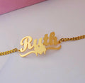 Custom Name Cuban Heart Bracelet