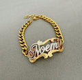Two Tone Custom Name Cuban Bracelet