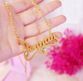Diamond Heart Custom Name Chain