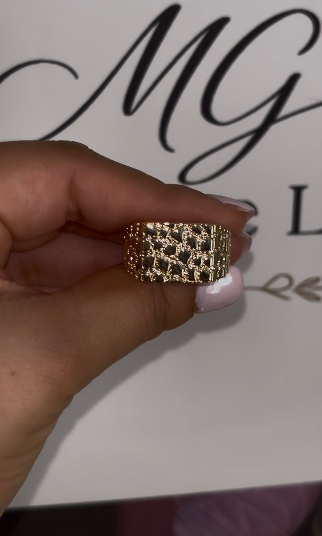 Mens Gold Nugget Ring