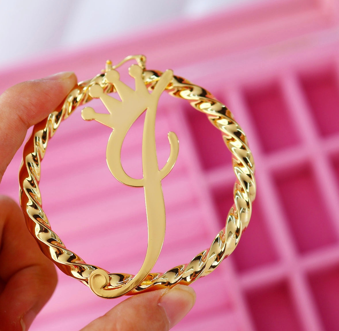 Crown 👑 Initial Hoops