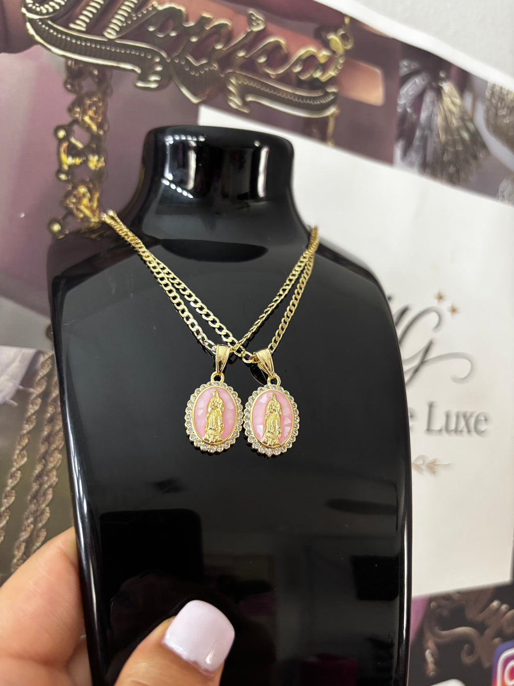 Pink Glossy Guadalupe Chain
