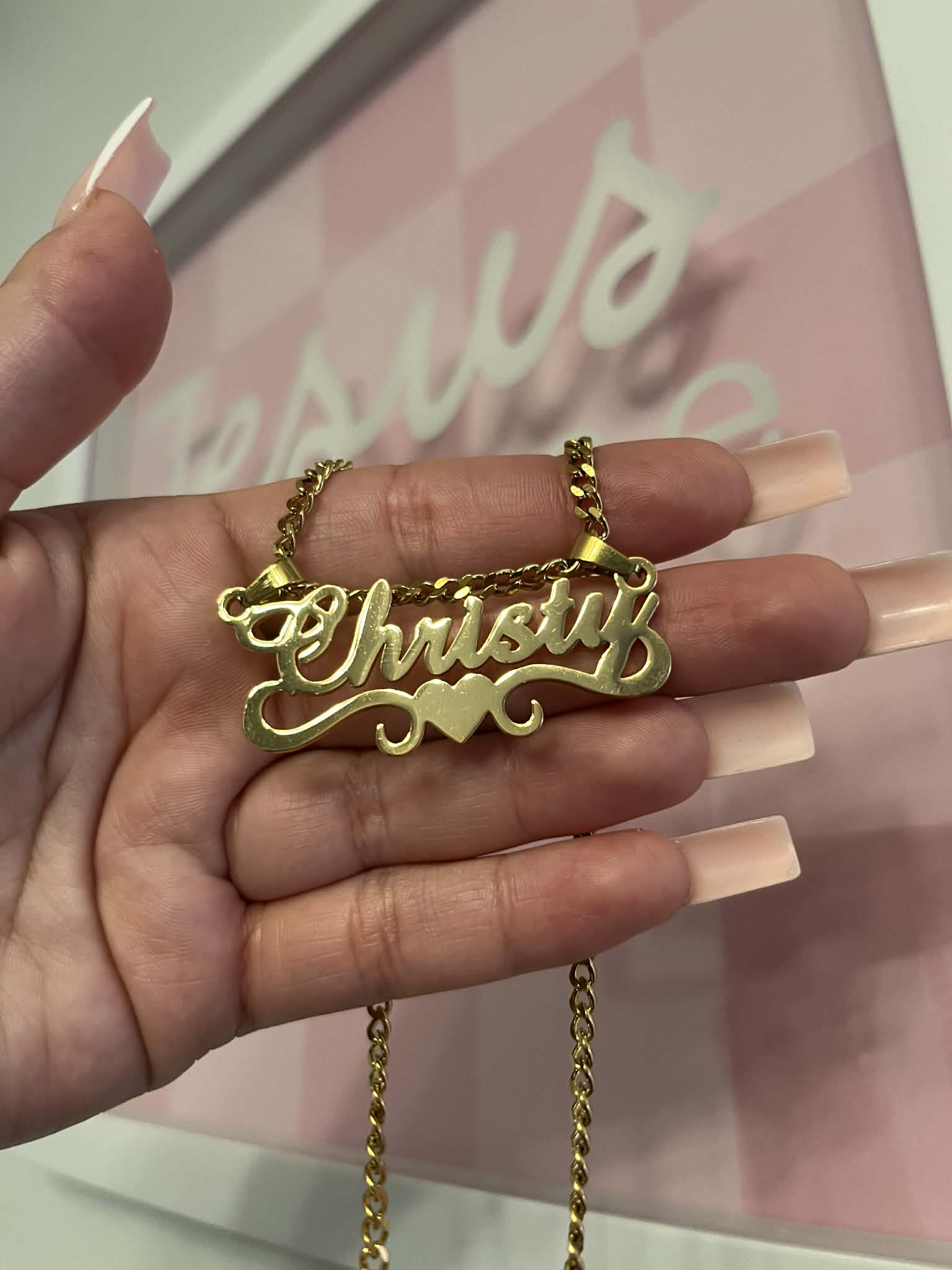 Custom Name Heart Necklace