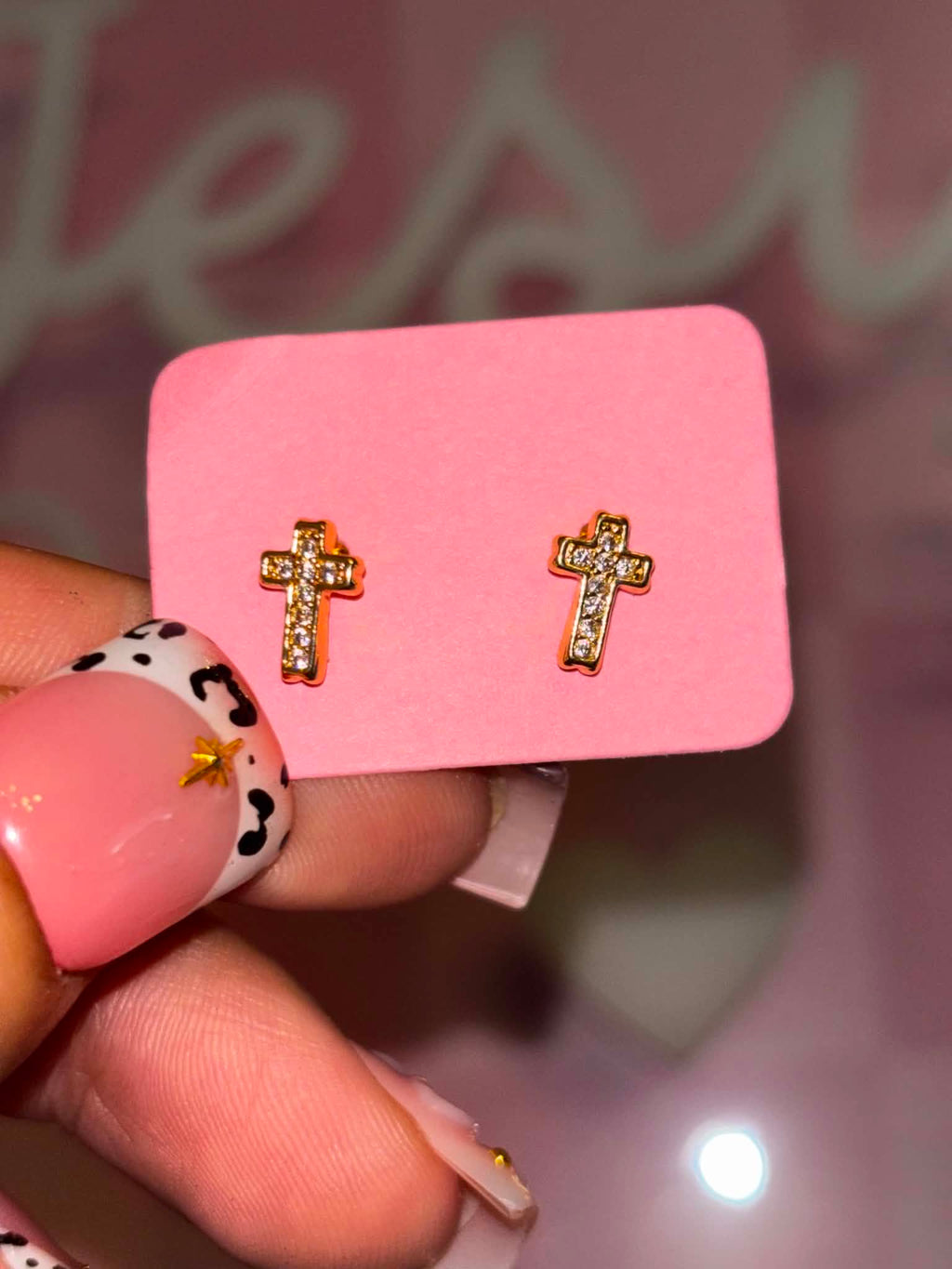 Diamond Cross Studs