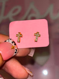Diamond Cross Studs