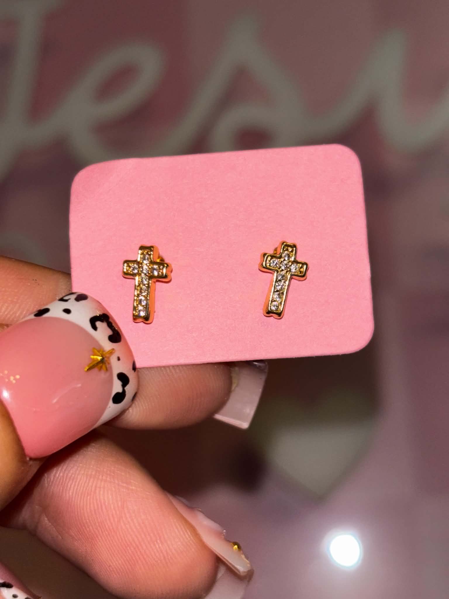 Diamond Cross Studs