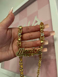Custom Double Nameplate Teddy Bear Chain