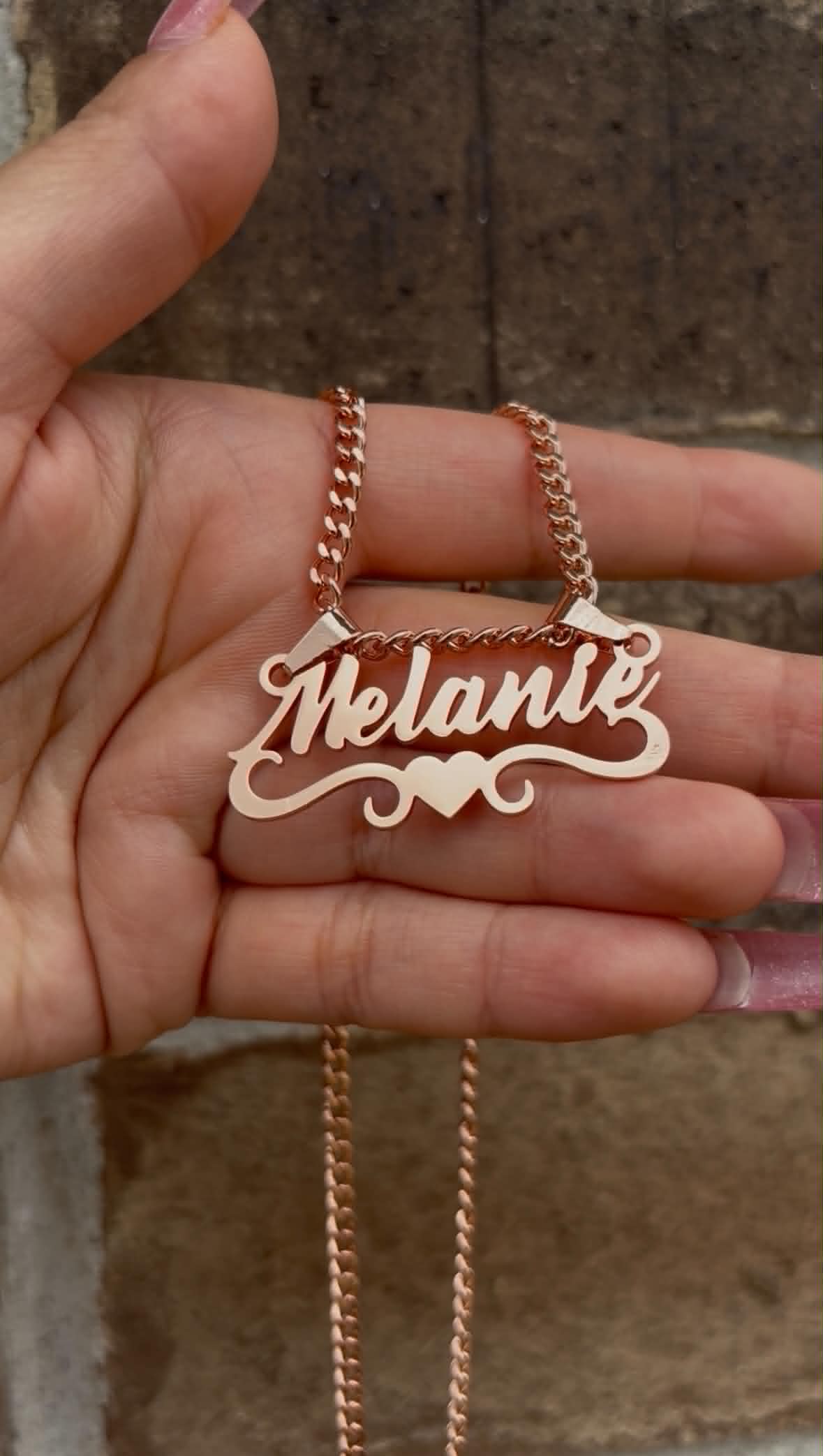 Custom Name Heart Necklace