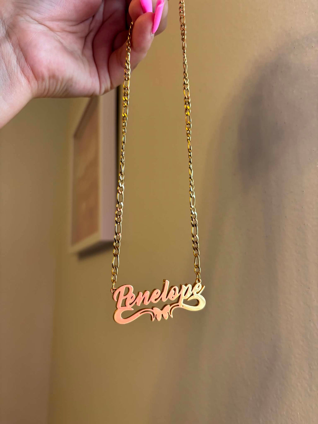 Custom Double Nameplate Butterfly Necklace