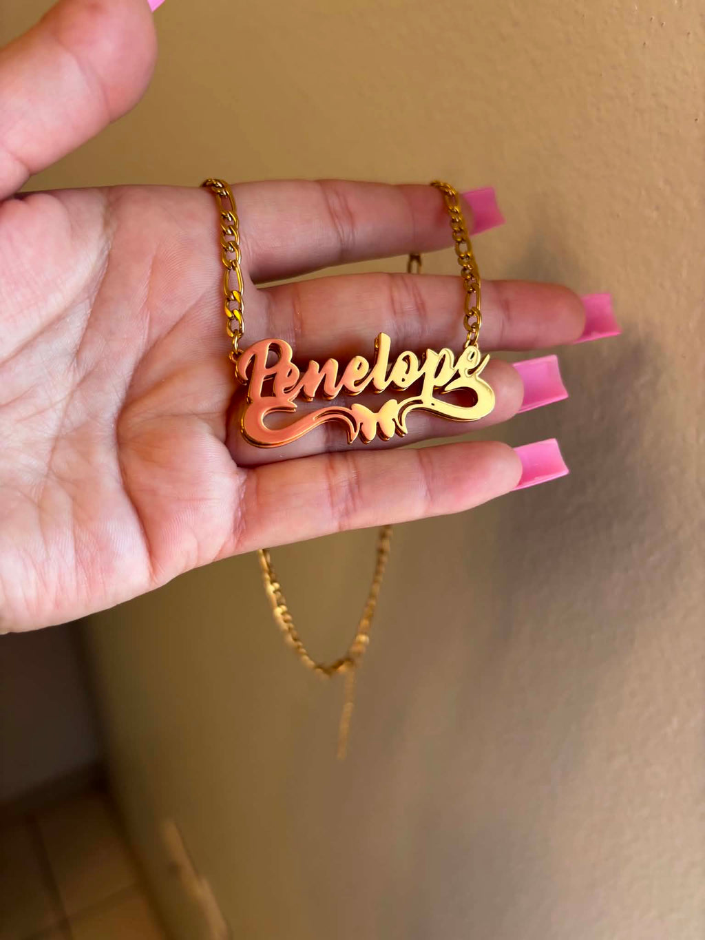 Custom Double Nameplate Butterfly Necklace