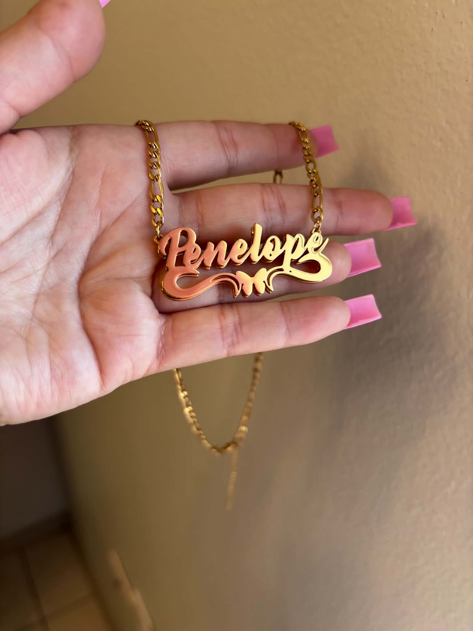 Custom Double Nameplate Butterfly Necklace