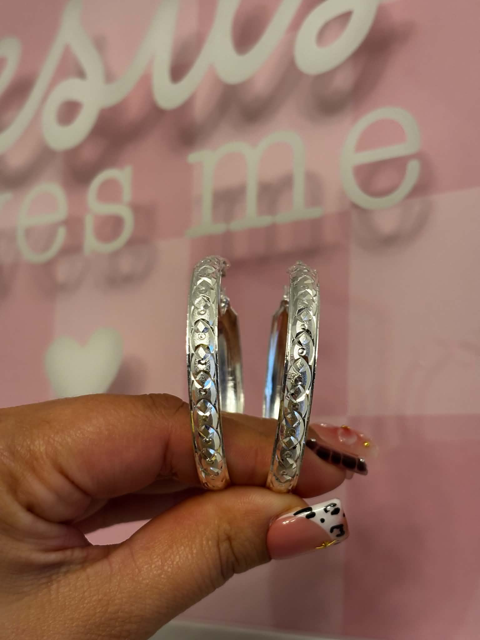 Small Silver Bangle Hoops