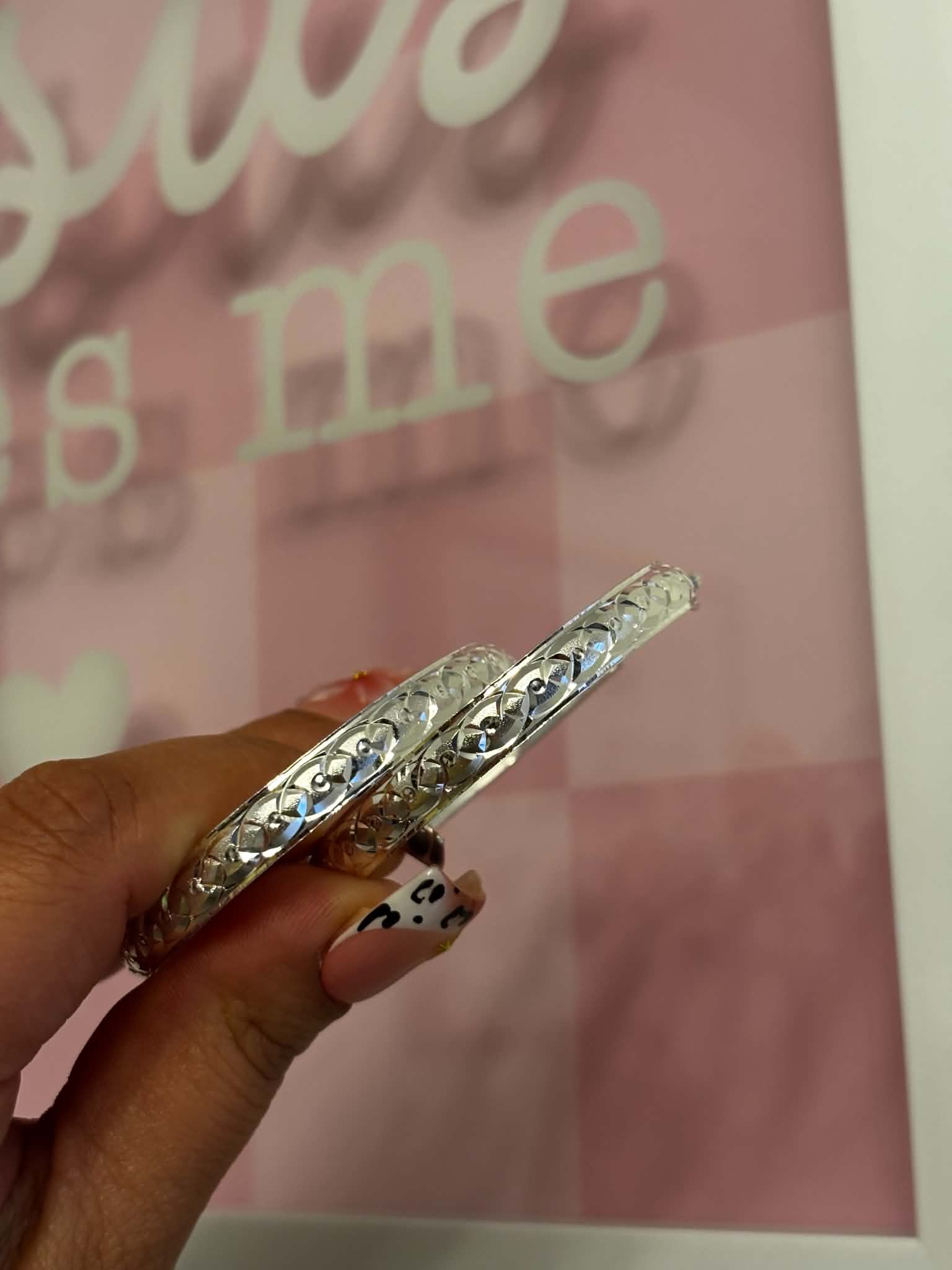 Small Silver Bangle Hoops