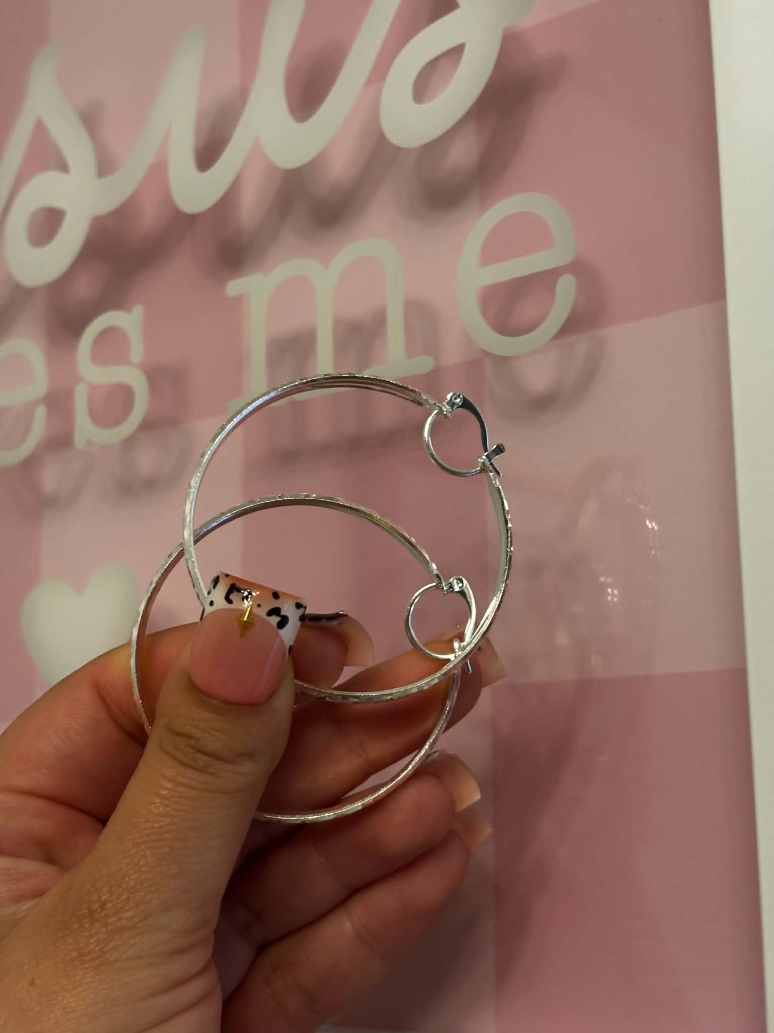Small Silver Bangle Hoops