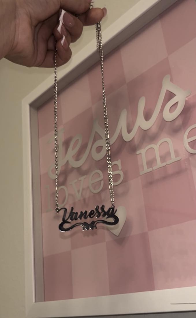 Custom Double Nameplate Butterfly Necklace